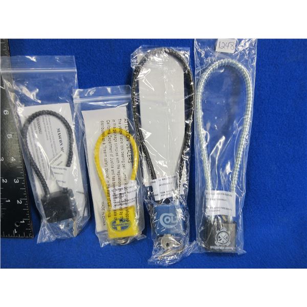 4 Cable Locks with 2 Keys Each - Appear New