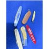 Image 2 : Lot of 6 Small Folding Blade Knives - 2 are Key Chain