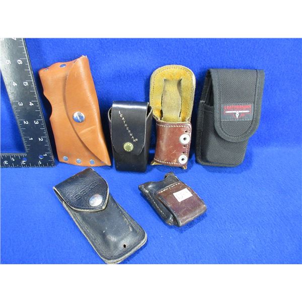 Lot of 6 Misc. Sheaths for Knives, Hatchet, Multi-tools