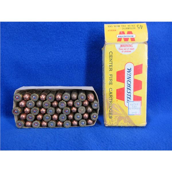 45 Auto 230gr FMC Winchester Cartridges - Box of 50