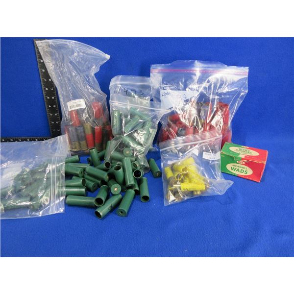 Lot of Misc. 12 & 20 Ga. Shotshell Hulls, 12 Ga. Card Wads