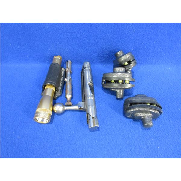 Lot of Misc. - 2 Rifle Bolts, Mag Lite, 3 Trigger Locks