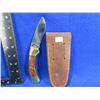 Image 5 : Folding Blade Locking Knife with Leather Sheath