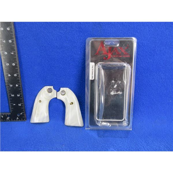 Ajax Custom Grips - White Pearlite - Ruger SA Bisley