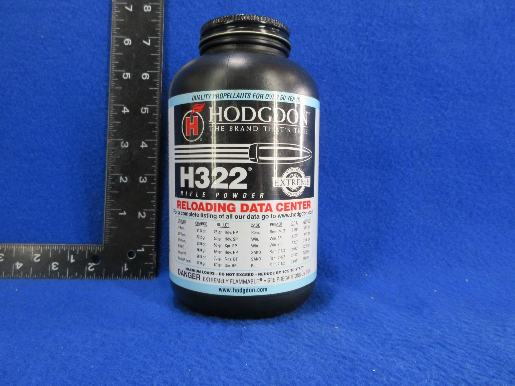 Hodgdon H322 Rifle Powder - 182 Grams Including Tub