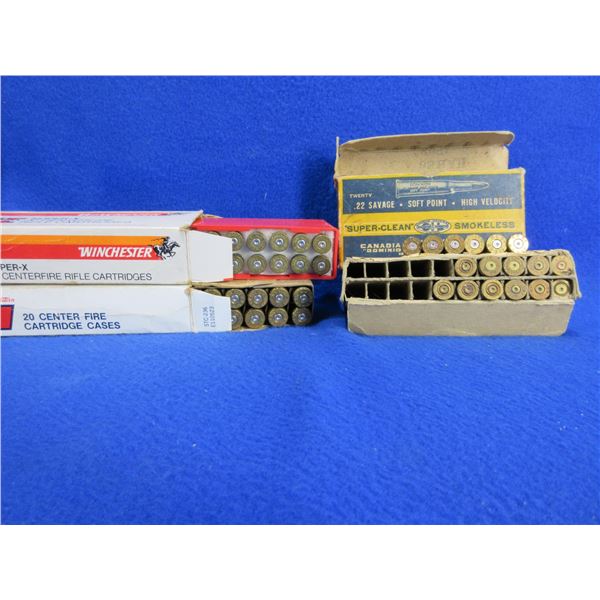 Lot of Misc. Brass - 22 Sav., 375 Win., 30-06, 300 Win. Mag