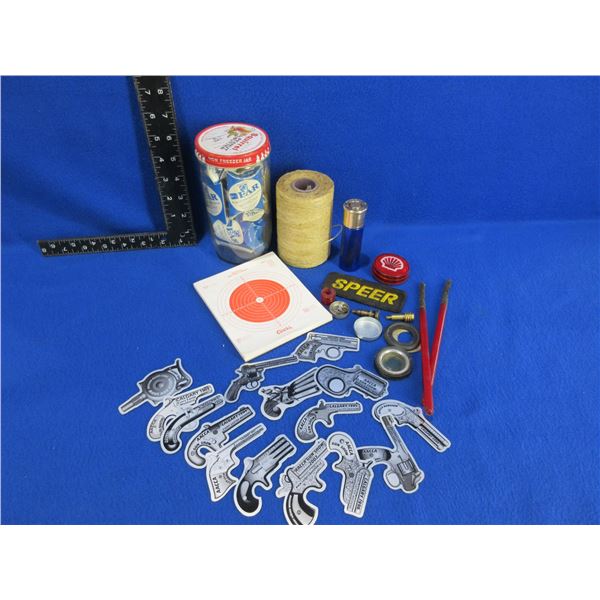 Lot of Misc. - Ear Plugs, Waxed String, Targets, Flashlight