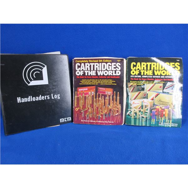 3 Books - Cartridges of the World x 2, Handloaders Log