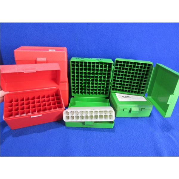 7 Empty Ammo Boxes - 3 MTM 50, 3 P100 and 1 Other