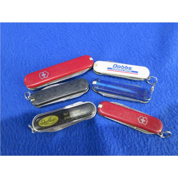 6 Folding Blade Knives - 5 are Key Chain