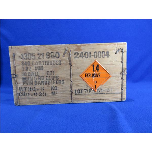 Empty Wood Ammo Box - 7.62MM Ball 840 Cartridges