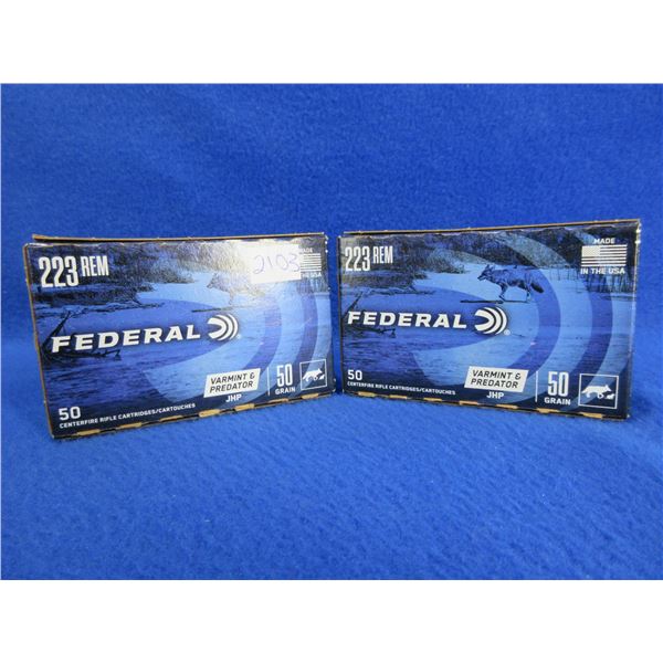 223 Rem. 50gr JHP Varmint and Predator Federal Cartridges
