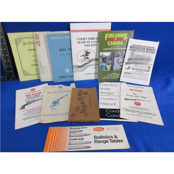 12 Misc. Firearms Books, Manuals, Price Lists, Etc.