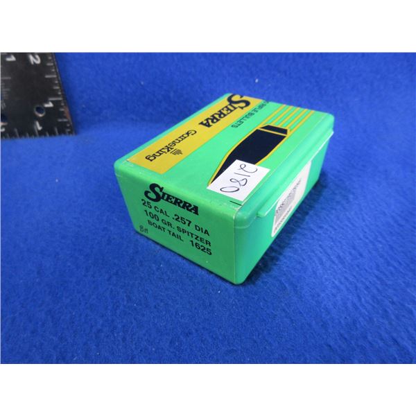 25 Cal. .257" 100gr Spitzer BT Sierra Bullets