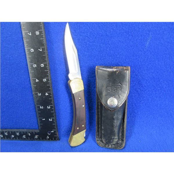 Buck 110 Folding Blade Locking Knife with Leather Sheath
