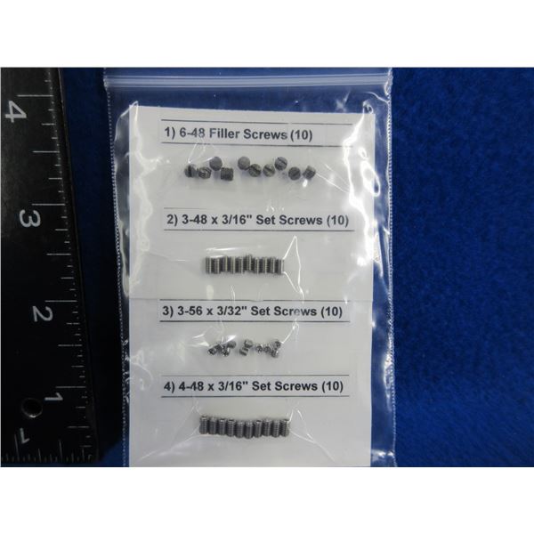 Lot of Assorted Sizes - Filler and Set Screws - 40 Total