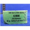 Image 2 : 6MM .243" 85gr HPBT Sierra Bullets - Box of 78