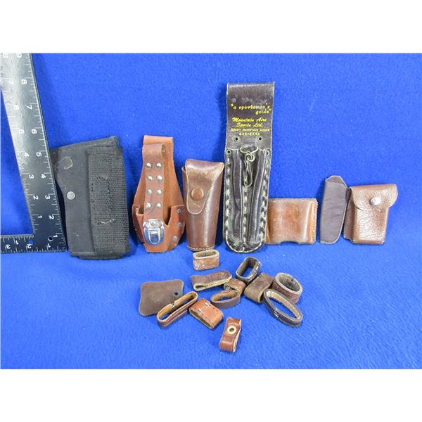 Lot of Misc. - Leather Sheaths, Leather Pieces, Etc.