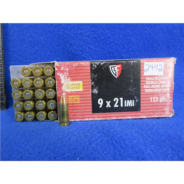 9X21 IMI 123gr FMJTC Fiocchi Cartridges - Box of 50