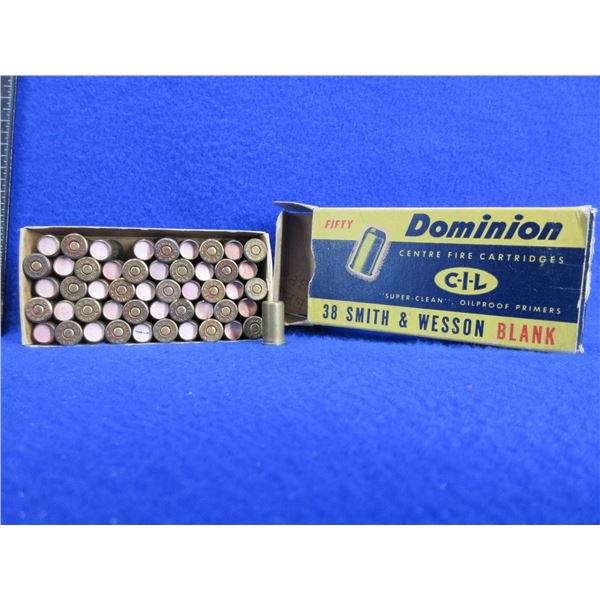 Collector Ammo - 38 S&W Blank CIL Dominion Cartridges