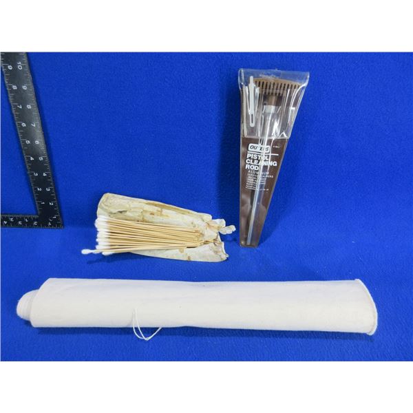 Lot of Misc. - Roll of Canvas, Cleaning Rod, 6" Cotton Swabs