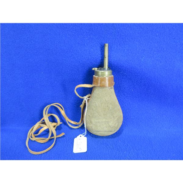 Leather Wrapped Brass Powder Flask