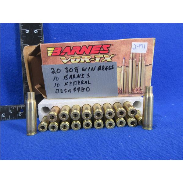 Brass Only - 308 Win. Deprimed - Box of 20