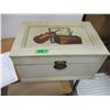 Image 1 : ESTATE:  STORAGE BOX C/W VIOLIN PICTURES