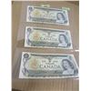 Image 1 : 1973 SEQUENTIAL SERIAL NUMBER UNCIRCULATED CANADA DOLLAR BILLS