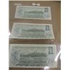 Image 2 : 1973 SEQUENTIAL SERIAL NUMBER UNCIRCULATED CANADA DOLLAR BILLS