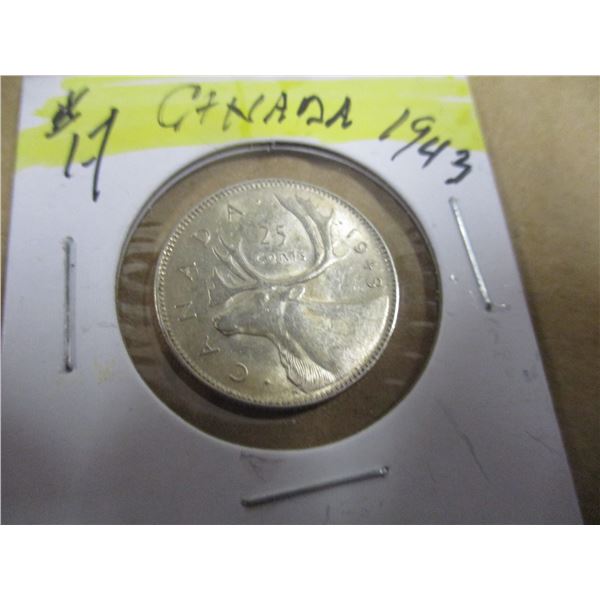 1943 AU KING GEORGE VI SILVER QUARTER