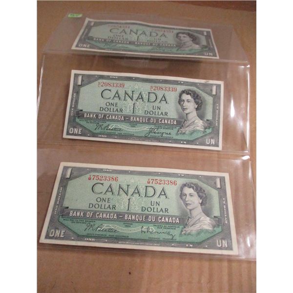 1954 STOCK SHEET LAST OF CANADA $1 BILLS