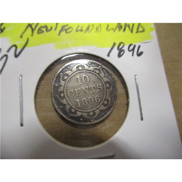 1896 NEWFOUNDLAND VICTORIAN DIME