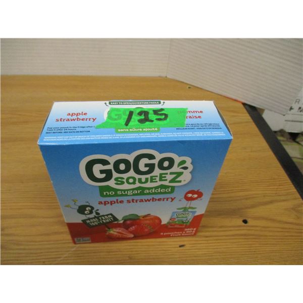 SHELF PULLS (AS IS):  GO GO SQUEEZE APPLE STRAWBERRY SNACK - BOX