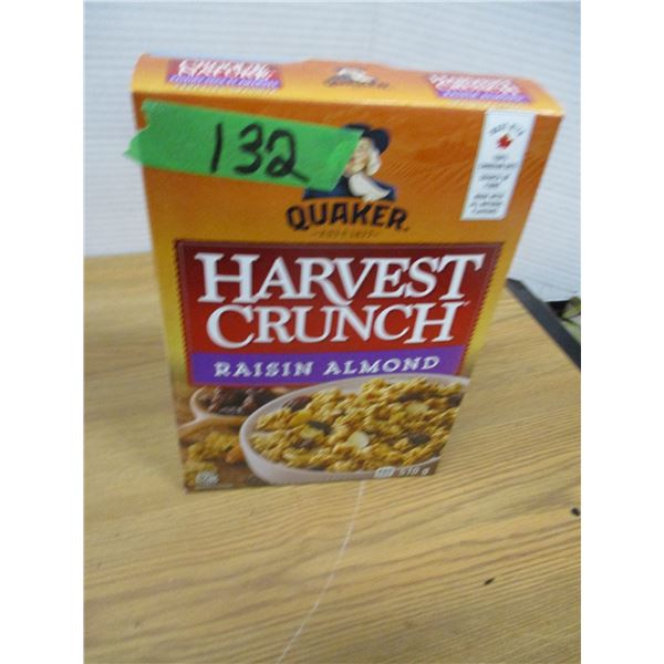 SHELF PULLS (AS IS):  HARVEST CRUNCH RAISIN ALMOND CEREAL - BOX
