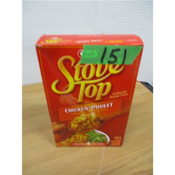 SHELF PULLS (AS IS):  CHICKEN FLAVOR STOVE TOP STUFFING - BOX