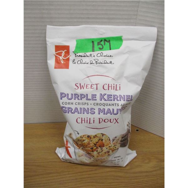 SHELF PULLS (AS IS):  PURPLE KERNAL CORN CRISPS (110G) - BAG