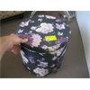Image 1 : UPHOLSTERED PADDED SEAT TOP STOOL STORAGE UNIT, FLOWER DESIGN