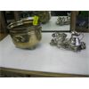 Image 1 : SILVERPLATE CREAM & SUGAR & PLATE & BRASS PLANTER