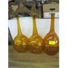 Image 1 : 3 1960" S ZELLER DIMPLE AMBER GLASS DECORATIVE VASES/DECANTERS