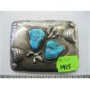 Image 1 : NAVAJO BELT BUCKLE W/TURQUOISE STONES