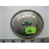 Image 1 : NAVAJO BELT BUCKLE W/TURQUOISE & CORAL COLORED STONES