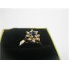 Image 3 : LADIES 10KT RING W/BLUE STONE & SM. DIAMONDS, SZ 5 1/2