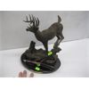 Image 1 : DUCKS UNLIMITED CANADA "HARD RIGHT" KNIFE W/DEER FIGURINE, 586/1000, SIGNED
