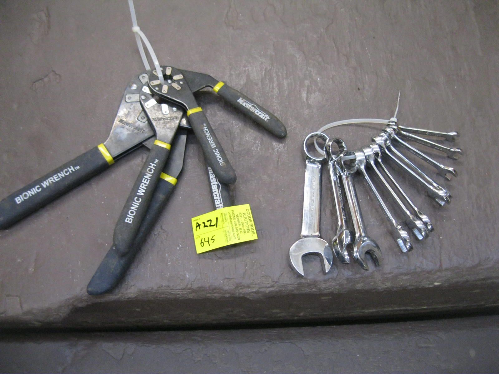 BUNDLE OF MASTERCRAFT BIONIC WRENCHES & SET OF STUBBY MAXIMUM WRENCHES