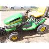Image 2 : John Deere LA110 riding tractor with 42" snowblower and 42" mower - runs and drives - SER:GX0110A031