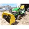 Image 5 : John Deere LA110 riding tractor with 42" snowblower and 42" mower - runs and drives - SER:GX0110A031