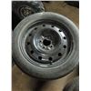 Image 2 : 4x 5 bolt 16x6.5 steel rims with 20/55R16 tires - 2 like new Dynamo winter tires and 2 worn General 