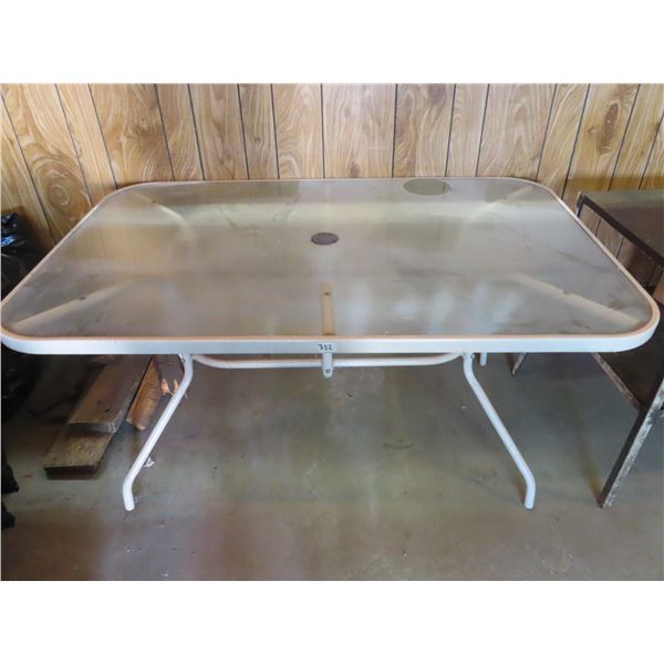 glass patio table - 56"x36"x28"H