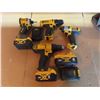 Image 2 : assorted Dewalt cordless tools and batteries with tool bag
